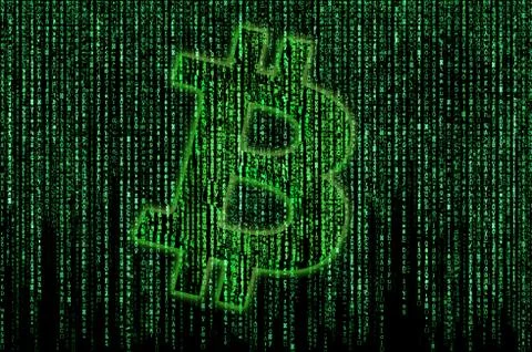 Bitcoin matrix Stock Illustration