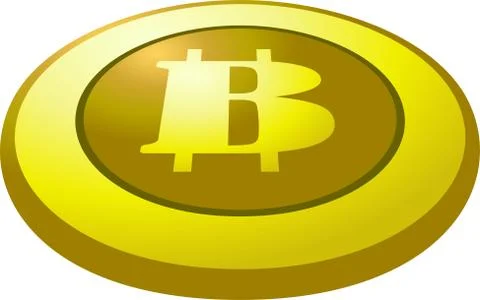 Bitcoin medals placed on a single plane Stock Illustration