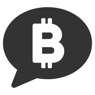 Bitcoin Message Balloon Flat Icon Illustration