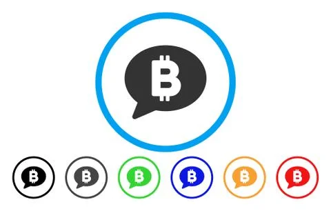 Bitcoin Message Balloon Flat Icon Illustration