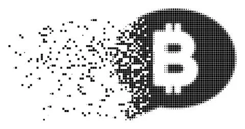 Bitcoin Message Balloon Shredded Pixel Icon Illustration