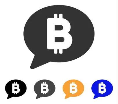Bitcoin Message Balloon Vector Icon Illustration