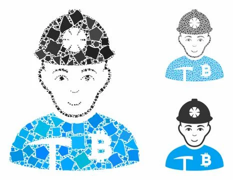 Bitcoin miner Composition Icon of Humpy Parts Illustrazione stock