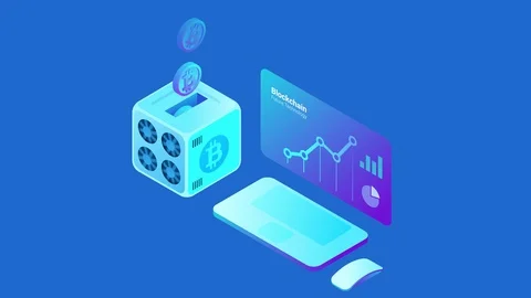 Bitcoin Miner falling Coins Cryptocurrency rate Isometric Mining video concept 库存影片 96234466