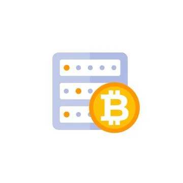 Bitcoin miner vector flat icon 스톡 일러스트