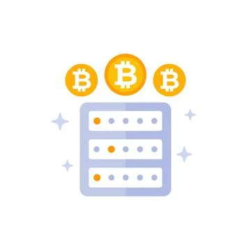 Bitcoin miner vector icon, flat design Stock-Illustration