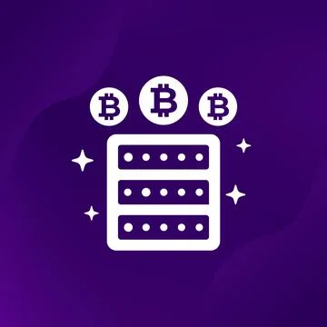 Bitcoin miner vector icon for web Stock Illustration