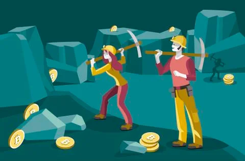 Bitcoin Miners Stock Illustration