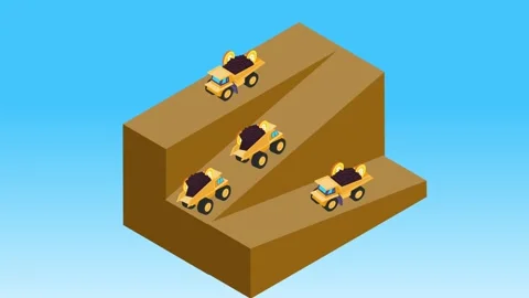Bitcoin Mining and Cryptocurrency Extraction Concept with Dump Trucks 3d an.. Vídeos de archivo 337945079