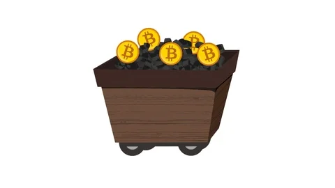 Bitcoin mining animation Stock Footage 113797008