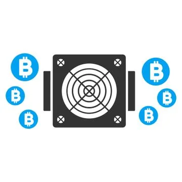 Bitcoin Mining Asic Device Flat Vector Icon Stock Illustration