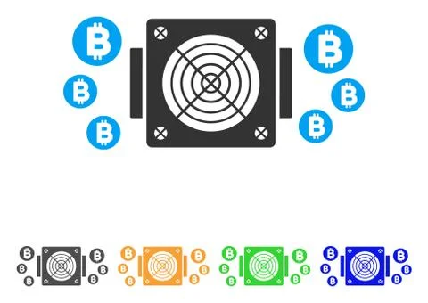Bitcoin Mining Asic Device Vector Icon Stock Illustration
