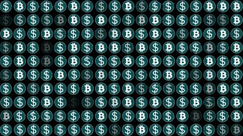 Bitcoin Mining - Blockchain Cryptocurrency and Distributed Digital Ledger Stock Footage 130630694