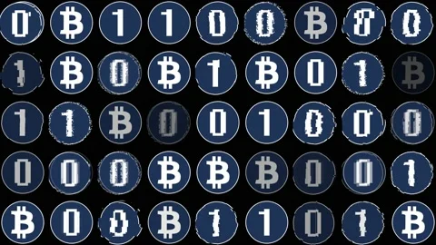 Bitcoin Mining - Blockchain Cryptocurrency and Distributed Digital Ledger Stock Footage 130634611