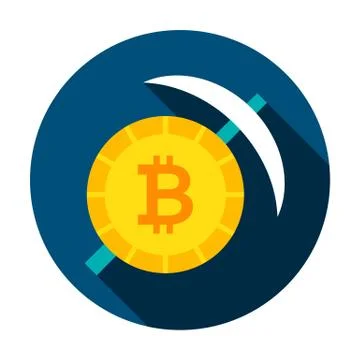 Bitcoin Mining Circle Icon Illustrazione stock