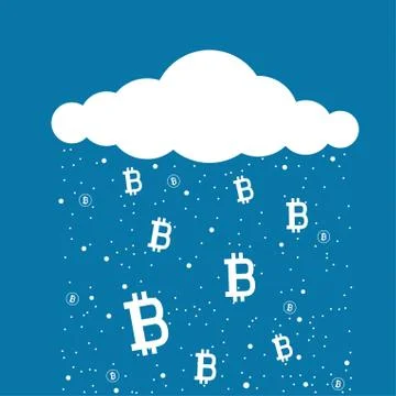 Bitcoin mining cloud Stock Illustration