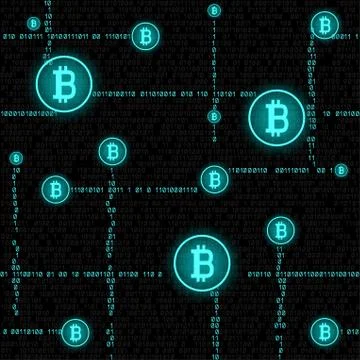 Bitcoin mining code seamless Stock Illustration