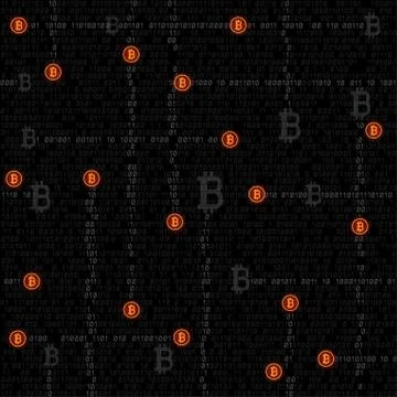 Bitcoin mining code texture Illustrazione stock