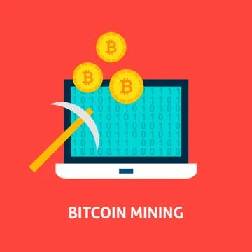 Bitcoin Mining Concept Ilustração Stock