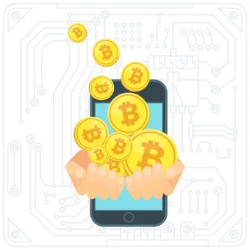 Bitcoin mining concept Stock-Illustration