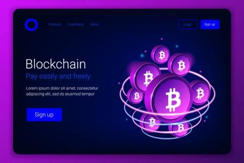 Bitcoin mining concept. 库存插图