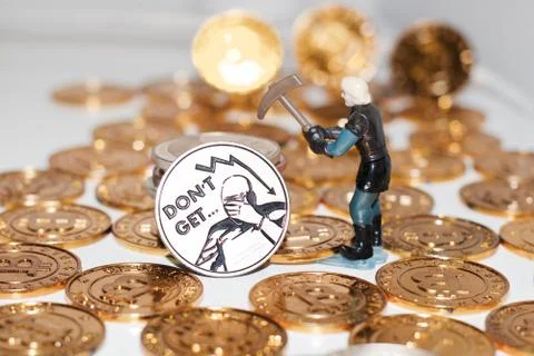 Bitcoin mining concept Stock Photos