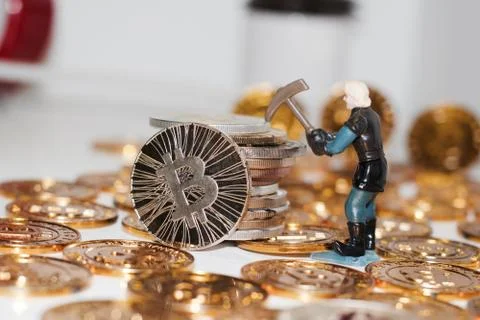 Bitcoin mining concept Foto stock