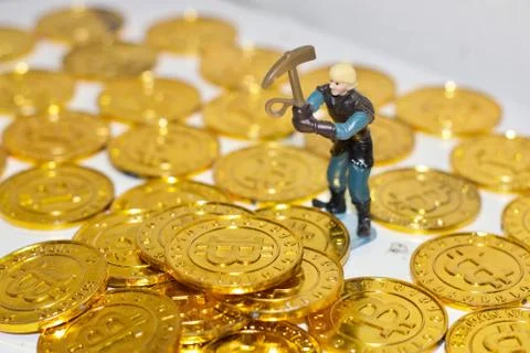 Bitcoin mining concept Stock Photos