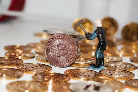 Bitcoin mining concept Stock Photos