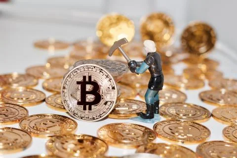 Bitcoin mining concept Stock Photos