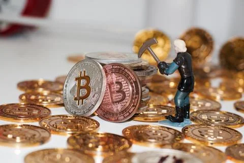 Bitcoin mining concept Stock Photos