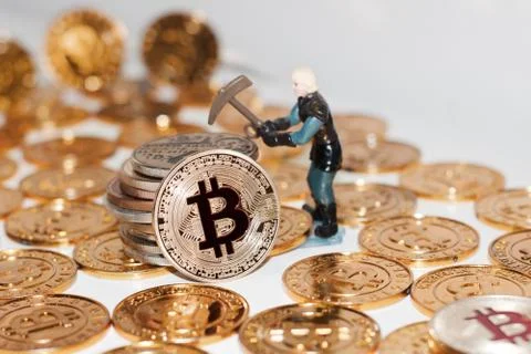 Bitcoin mining concept Stock Photos