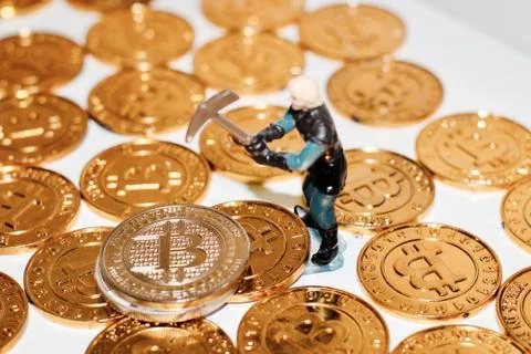Bitcoin mining concept Stock Photos