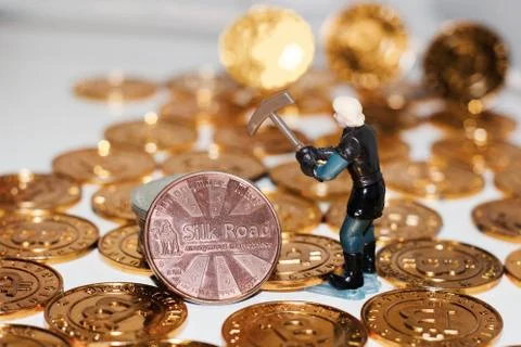 Bitcoin mining concept Stock Photos