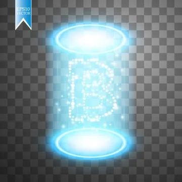 Bitcoin mining, conceptual illustration.. Digital money. Concept design of 스톡 일러스트