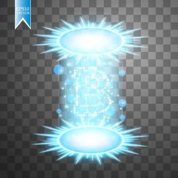 Bitcoin mining, conceptual illustration.. Digital money. Concept design of Stock Illustration