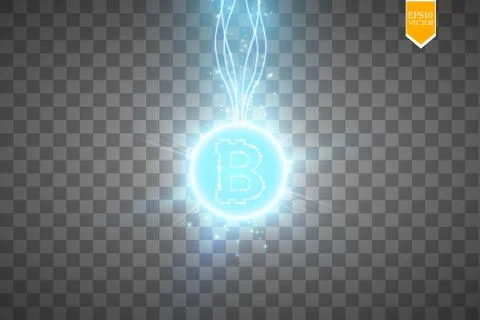 Bitcoin mining, conceptual illustration.. Digital money. Concept design of Stock Illustration