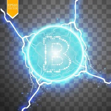 Bitcoin mining, conceptual illustration.. Digital money. Concept design of Stock Illustration