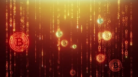 Bitcoin mining. Cryptocurrency, digital gold. Crypto farm. Stock Footage 244642379