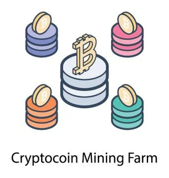 Bitcoin Mining Farm Stock Illustration