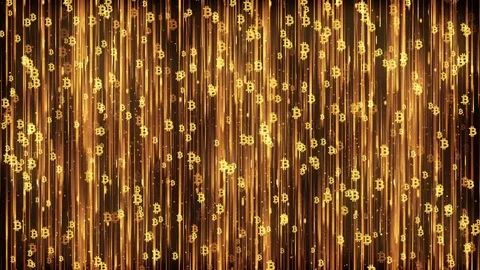 Bitcoin Mining Gold Background Stock Footage 85023340