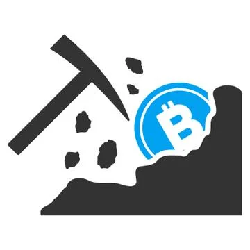 Bitcoin Mining Hammer Flat Vector Icon Stock Illustration