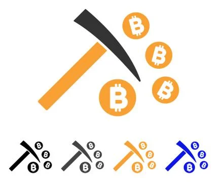 Bitcoin Mining Hammer Vector Icon Illustrazione stock