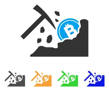 Bitcoin Mining Hammer Vector Icon Illustrazione stock