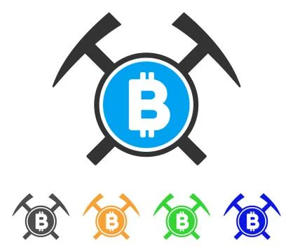 Bitcoin Mining Hammers Vector Icon イラスト素材