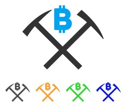 Bitcoin Mining Hammers Vector Icon Illustrazione stock