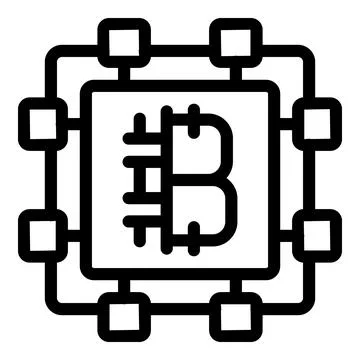 Bitcoin mining hardware processing cryptocurrency transactions Stock Illustration