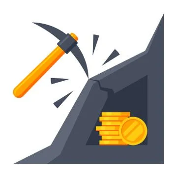 Bitcoin Mining Icon Stock Illustration
