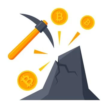 Bitcoin Mining Icon Stock Illustration
