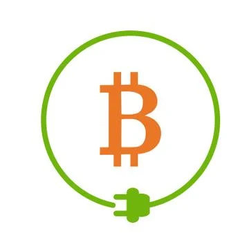 Bitcoin mining icon Stock Illustration